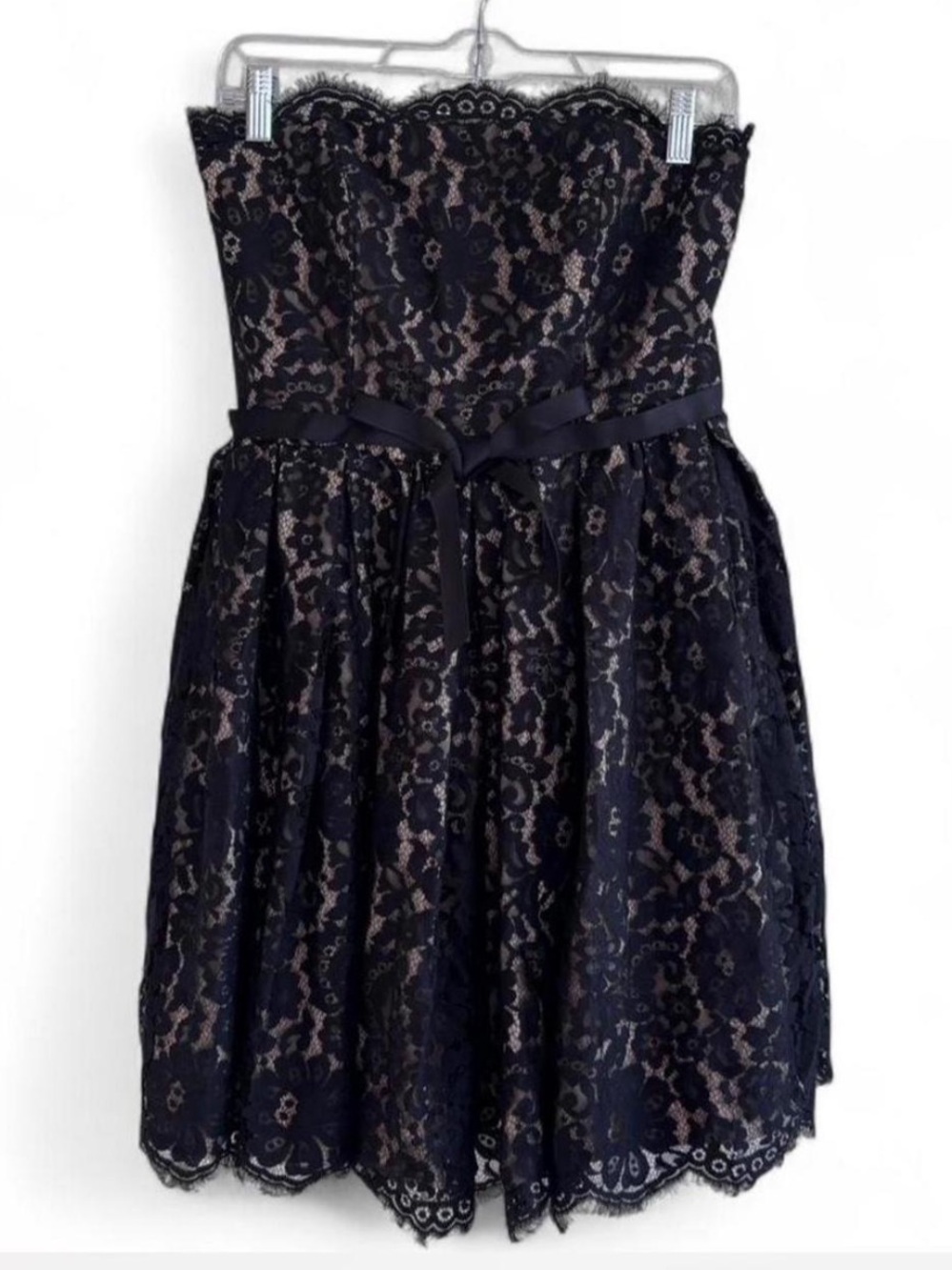 Robert Rodriguez Black Lace Strapless Cocktail Dress Size 6